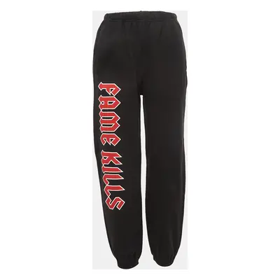 Adaptation Black Printed Cotton Knit Sweatpants