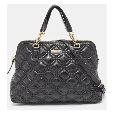 Kate Spade Black Quilted Shimmer Leather Astor Court Grace Bag