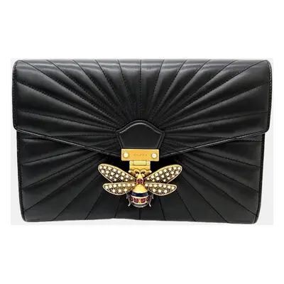 Gucci Black leather Queen Margaret Clutch