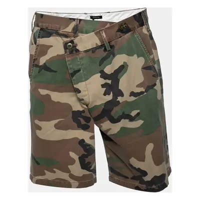 R13 Multicolored Camouflage Print Cotton Crossover Waist Shorts