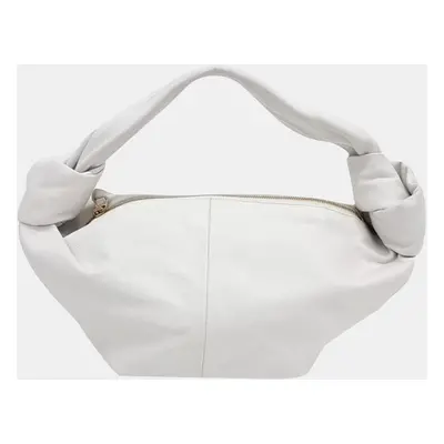 Bottega Veneta White Leather Double Knot Top Handle Bag