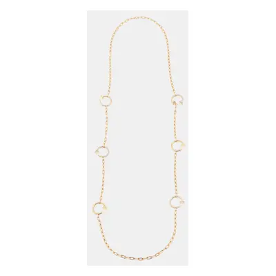 Cartier Juste Un Clou Diamonds 18k Rose Gold Motif Long Necklace