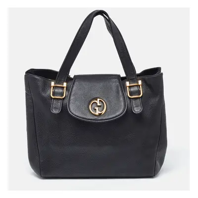 Gucci Black Pebbled Leather Tote