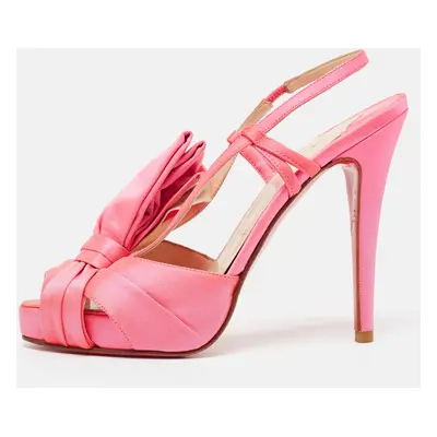 Christian Louboutin Neon Pink Satin Pour Monseiur Sandals Size