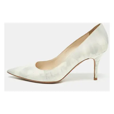 Dior Grey/White Leather Cherie Pumps Size 37.5