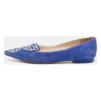 Sophia Webster Blue Suede Bibi Butterfly Ballet Flats Size 36.5