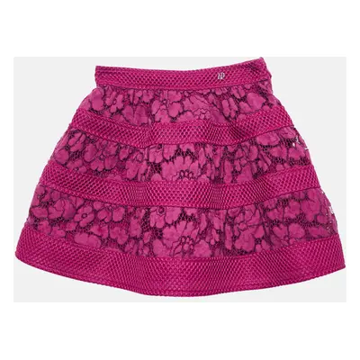 CH Carolina Herrera Kids Pink Floral Lace Mini Skirt Yrs