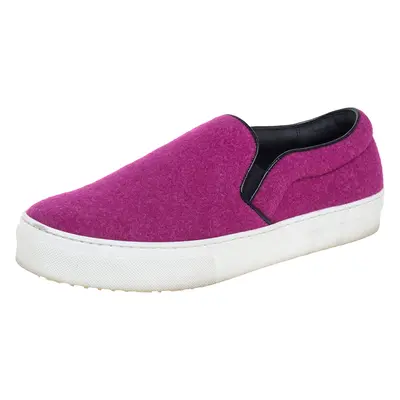 Celine Pink Wool Low Top Slip On Sneakers Size