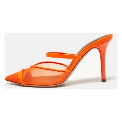 Malone Souliers Orange Mesh and Patent Leather Clio Mules Size