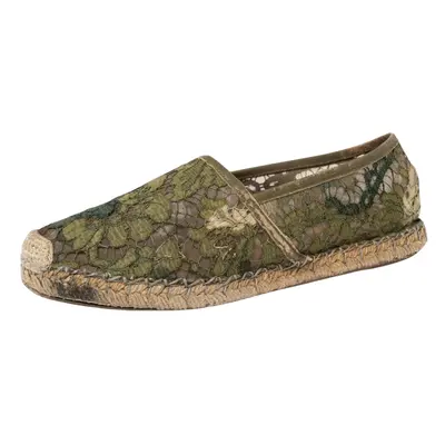 Valentino Green Lace Espadrille Flats Size