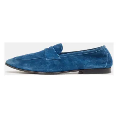 Giorgio Armani Blue Suede Penny Slip On Loafers Size