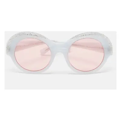 Alain Mikli x Alexandre Vauthier Light Blur/Pink Roselyn Crystals Round Sunglasses