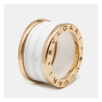 Bvlgari B.Zero1 4-Band Ceramic 18k Rose Gold Ring Size