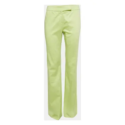 Valentino Green Cotton Straight Leg Trousers