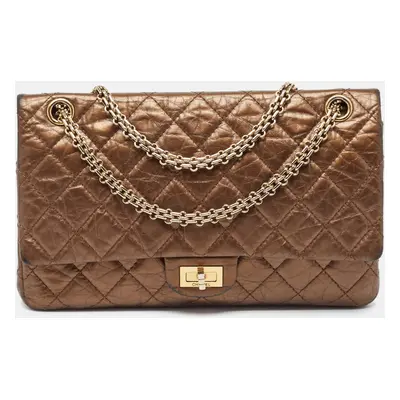 Chanel Metallic Brown Quilted Aged Leather Reissue 2.55 Classic Flap Bag