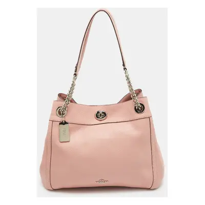 Coach Pink Leather Edie Shoulder Bag