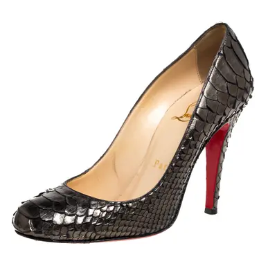 Christian Louboutin Metallic Olive Green Python Leather Fifi Pumps Size