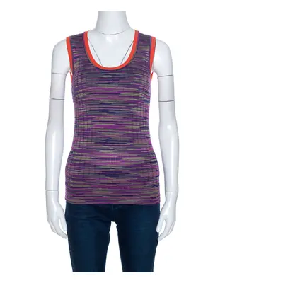 M Missoni Multicolor Knit Contrast Trim Sleeveless Tank Top