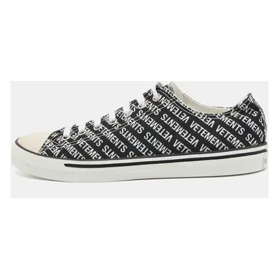 Vetements Black/White Logo Print Canvas Low Top Sneakers Size