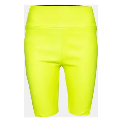 Sprwmn Neon Yellow Leather Shorts