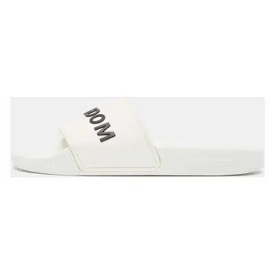 Burberry White Rubber Kingdom Motif Pool Slides Size