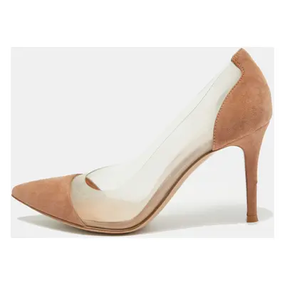 Gianvito Rossi Beige/Transparent PVC and Suede Plexi Pumps Size