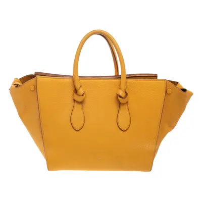 Celine Yellow Leather Small Tie Tote