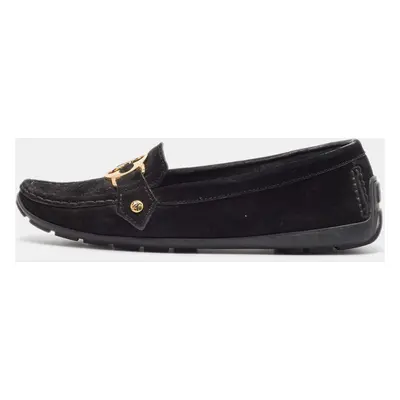 Louis Vuitton Black Suede Oxford Loafers Size