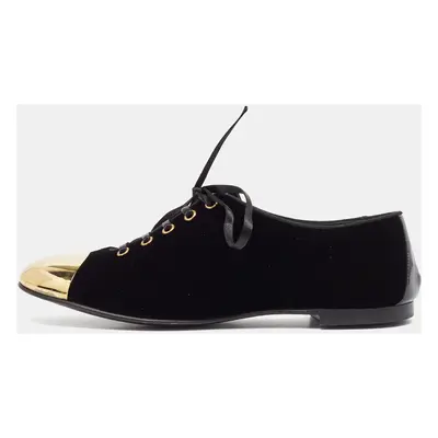 Giuseppe Zanotti Black Velvet Smoking Slippers Size