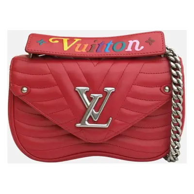 Louis Vuitton Red Leather New Wave Shoulder Bag