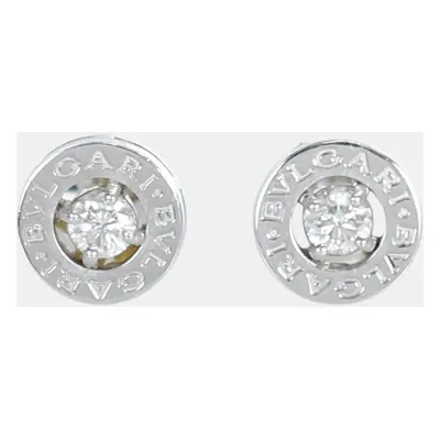 Bvlgari 18K White Gold Diamond Stud Earrings