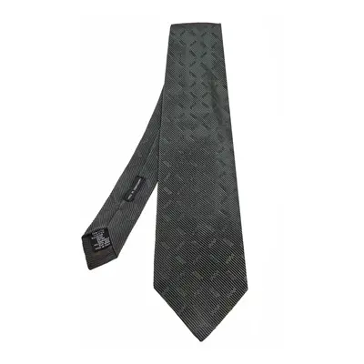 Giorgio Armani Grey Cotton & Silk Jacquard Tie