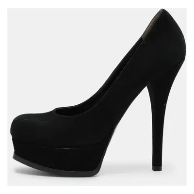 Fendi Black Suede Fendista Platform Pumps Size