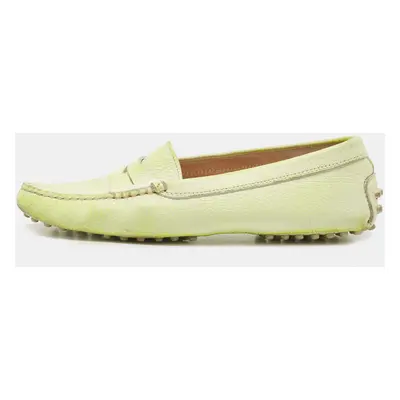 Tod's Neon Two Tone Leather Penny Slip On Loafers Size