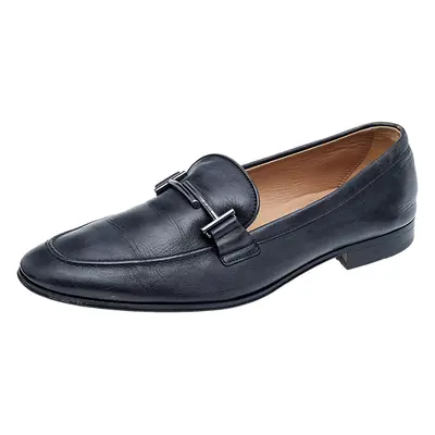 Tod's Black Leather TT Slip on Loafers Size