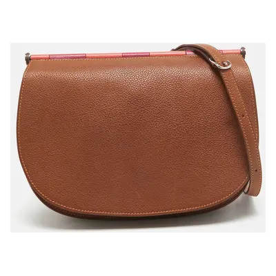 Hermes Fauve/Chevre Pink Barenia Leather Saut Bag