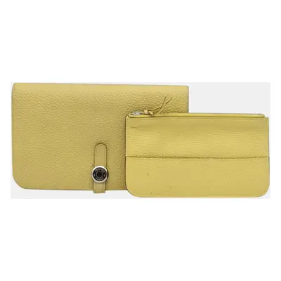 Hermes Yellow Epsom Dogon Long Wallet