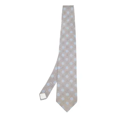 Lanvin Vintage Grey Circle Print Silk Tie