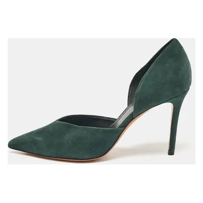 Celine Green Suede Pointed Toe D'orsay Pumps Size