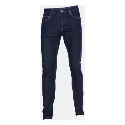 Kenzo Navy Blue Denim Logo Patch Pocket Jeans