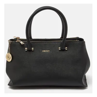 DKNY Black Saffiano Leather Bryant Park Zip Tote