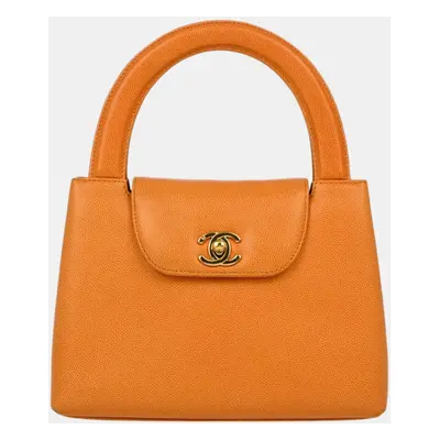 Chanel Orange Calfskin Handbag