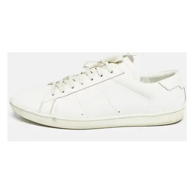 Saint Laurent White Leather Lace Up Sneakers