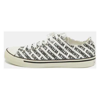 Vetements Black/White Logo Print Canvas Low Top Sneakers Size