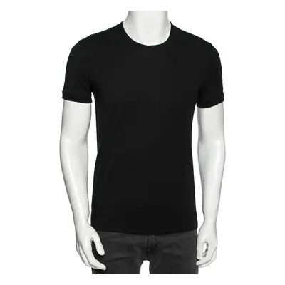 Dolce & Gabbana Black Cotton Crew Neck Short Sleeve T-Shirt