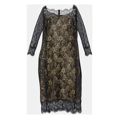 Tadashi Shoji Black Lace Long Sleeve Sheath Dress