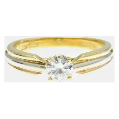 Cartier 18K Yellow, Rose, White Gold and Diamond Trinity Engagement Ring EU