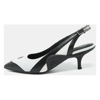 Louis Vuitton Black/White Leather Archlight Slingback Pumps Size