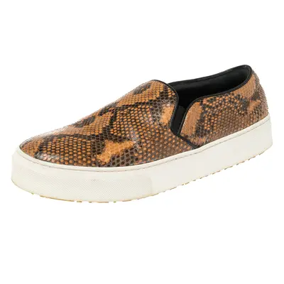 Celine Multicolor Python and Leather Slip On Sneakers Size