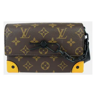 Louis Vuitton Monogram Canvas Leather Brown Black Orange Steamer Wearable Wallet Shoulder Bag